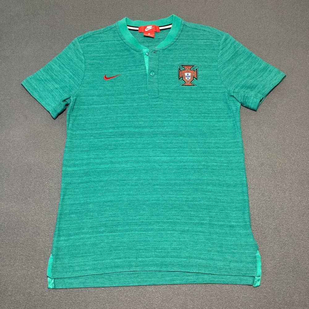 Nike Portugal FPF Polo Shirt Mens Medium Green Soccer Football 891774-350